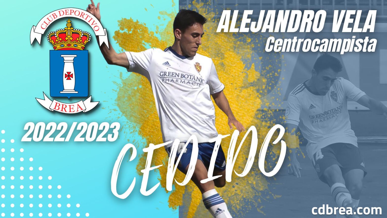 Alejandro Vela llega cedido al CD Brea del Real Zaragoza