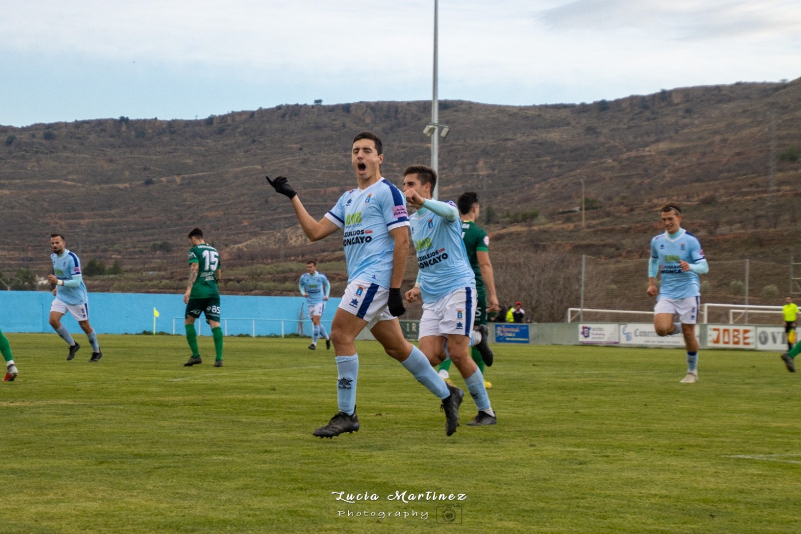 Jorge Pérez celebra el primer gol del partido ante el CD Alfaro